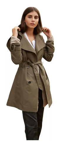 Piloto Mujer Trench Impermeable C/capucha P/ Lluvia Calidad!