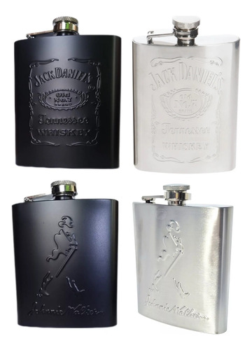 Petaca Whisky Licor Johnnie Walker Jack Daniel's Acero Inox.