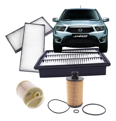 Kit Filtros Mantencion Ssangyong Actyon 2.0 D20dt 2012-2013