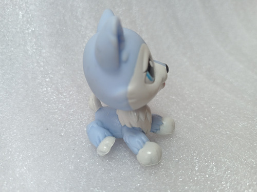 Figura Littlest Pet Shop Hasbro Husky Azul Echado 2007 (Usado)