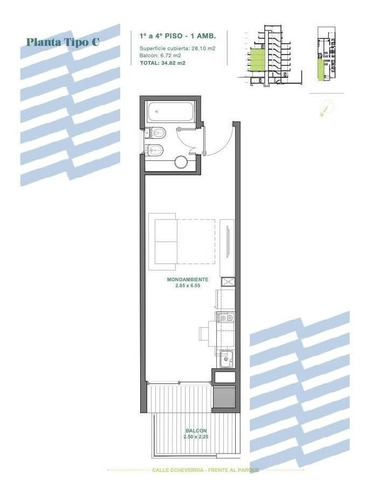 Imagen 17 de 21 de Departamento - Villa Urquiza- Amplios Monoambientes Y 2 Ambientes - Todos Con Balco?n Y Parrilla Propia - Para Vivienda Y Apto Profesional