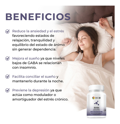 Bio B Gaba 800mg (ácido Gamma Amino-butírico) | 60 Cápsulas