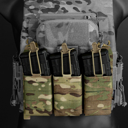 Porta Cargador Triple Táctico Militar Ktar Para Arma Larga