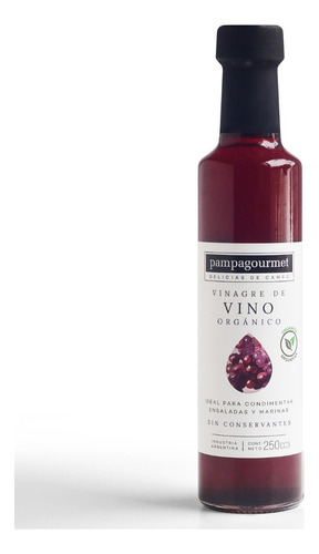 Vinagre De Vino Organico Pampagourmet 1x250g