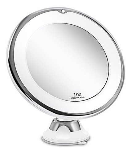 A Espejo De Maquillaje Led Con Aumento De 10x, Ventosa