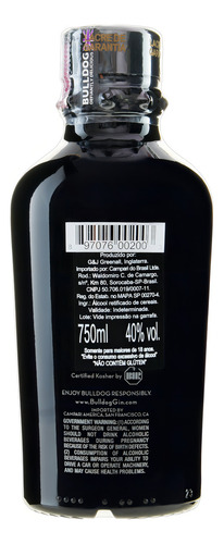 Ginebra Bulldog London Dry 750 ml