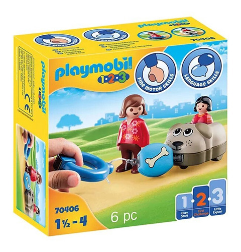 Juego Playmobil Infantil 1 2 3 Mi Perro 6 Piezas Febo