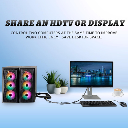 Switch Hdmi Bytecc, Switch Kvm Hdmi De 2 Puertos Con Audio,
