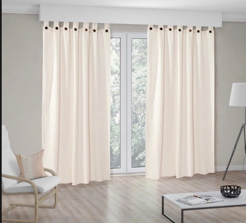 Cortinas De Ambiente Rústicas Largas Dos Paños 140x 250 C/u