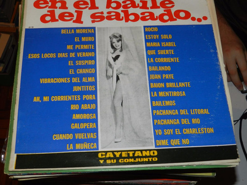 Vinilo 1213 - En El Baile Del Sabado - Cayetano Y  Conjunto