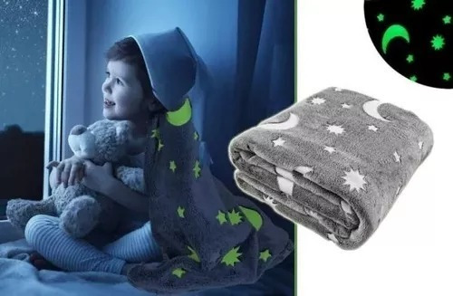 Frazada Manta Polar 1 Plaza Glow Brilla En Oscuridad 150x200