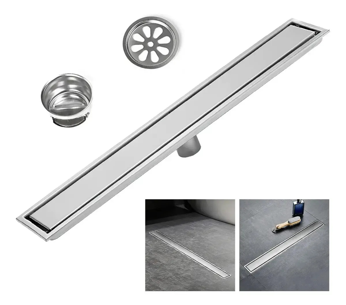 Desagüe Invisible De Acero Inoxidable 304 Para Baño 10x60cm Antióxido Rejilla Oculta Para Ducha Y Piso