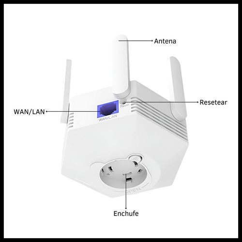 Repetidor Wifi Extensor Amplificador Con 6 Antenas 2.4ghz Wpa/wpa2 Y Wep