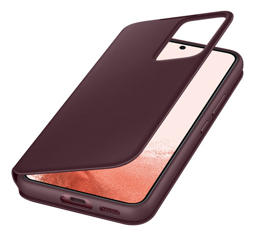 Capa Smart Clear View para Galaxy S22, cor bordô