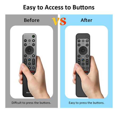 USTIYA Funda Para Sony Tv 4k Ultra Tx800 Case Control Remot Protector Carcasa Color Negro Silicone Cover