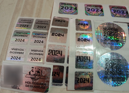 Holograma Seguridad Metalizado Personalizado 100 Pzas 20 Mm