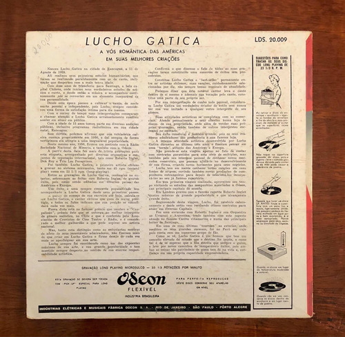 Lp 10 Pl Lucho Gatica A Voz Romântica Das Americas (Usado)
