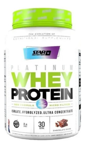 Suplemento en polvo Star Nutrition  Platinum Whey Protein proteína sabor chocolate suizo en pote de 908g