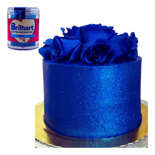 Glitter Azul Comestível Decoração Para Bolos Doces Drink 5g