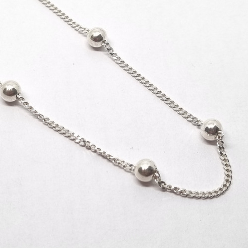 Imagen 5 de 8 de Cadena Plata Groumet Con Bolitas 5mm