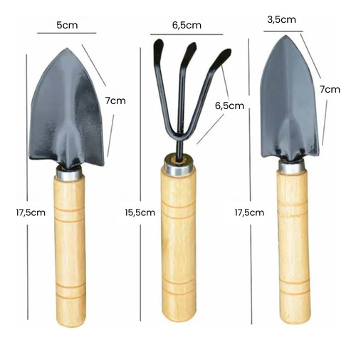 Kit De Ferramentas De Jardinagem Com 3 Peças