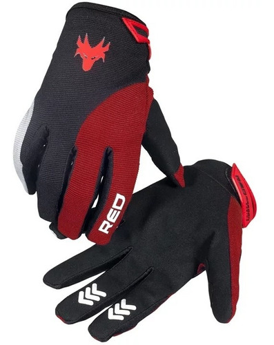 Luva Red Dragon Racing Motocross Trilha Preta E Vermelha