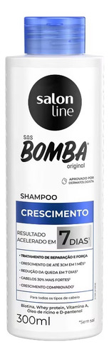 Kit 3 Shampoo Crescimento Sos Bomba 300ml- Salon Line