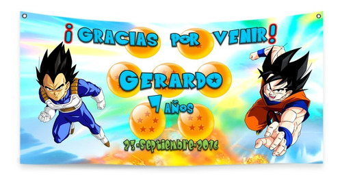 Lona Dragonball Z Gocu Bienvenida Felicitación Fiesta! | MercadoLibre