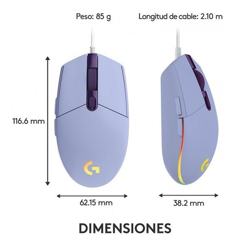 Mouse Gaming Logitech G203 Lightsync Violeta