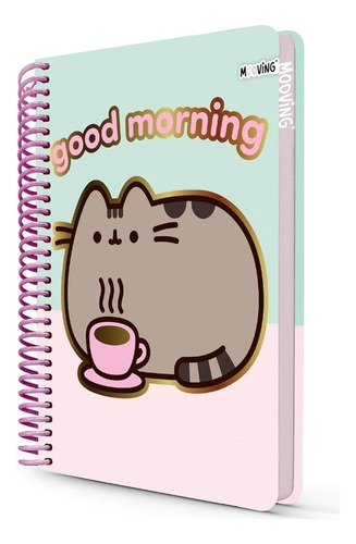 Cuaderno Mooving Carta 96 Hojas Tapa Dura Diseño Pusheen Good Morning