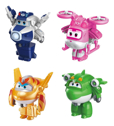 Super Wings 4 Pack Mini Figuras Transfor A Bots Serie 2 