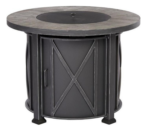 Calefactor Chimenea A Redonda De Acero Park Canyon 35'' Color Negro