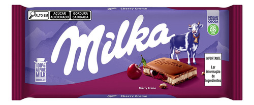 Chocolate ao leite cherry creme 100g Milka
