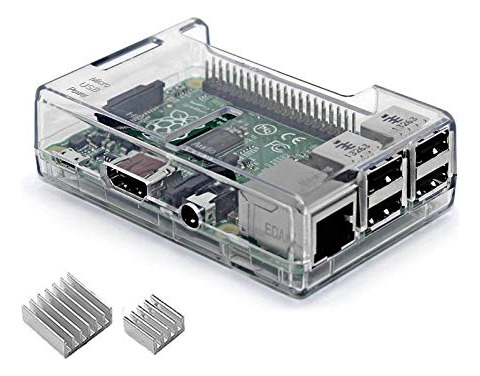 Carcasa Transparente Para Raspberry Pi 3b+ Con Disipador De