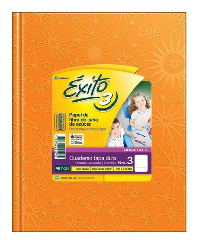 Cuaderno Abc Exito E3 19x24 Cm 48 Hj Forrado Naranja Rayado