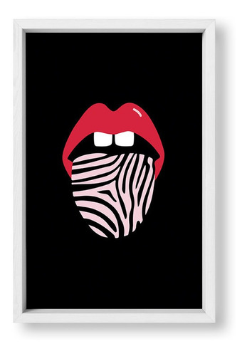 Cuadros Modernos 20x30 Box Blanco Animal Print Mouth