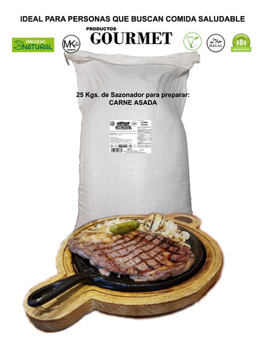 Sazonador Para Preparar Carne Asada 25k Con Especias Kosher