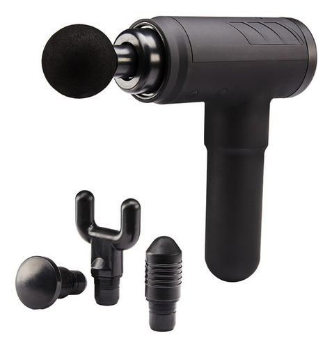 Pistola Masaje Percusión Terapéutico 4 Acc 3 Vel Homedics Color Negro