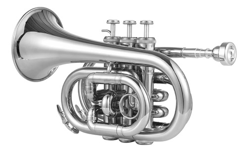 Mini Trompeta De Bolsillo Bb Trumpet Con Boquilla Y Bolsa