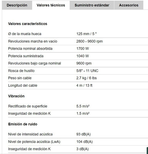 Imagen 4 de 7 de Pulidora Renovacion Metabo Rsev 1700w -9600rpm -5pulgadas