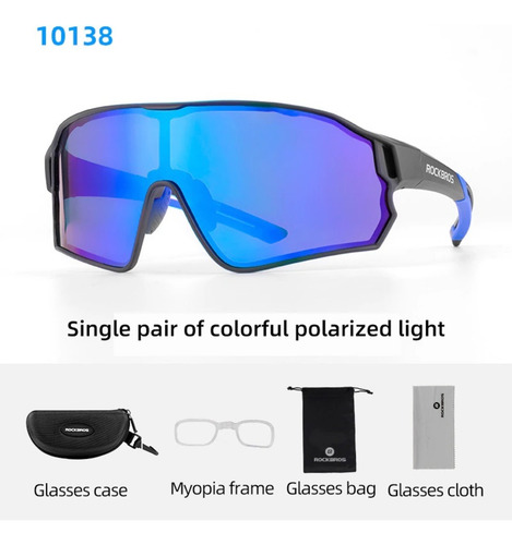 Gafas Ciclismo Mtb Ruta Polarizadas Rockbros 10138 Negro