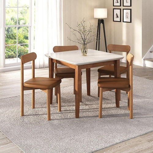 Kit Mesa De Jantar Tangará 95cm E 4 Cadeiras Pitanga