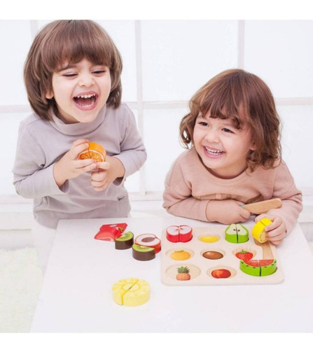 Frutas Vegetales Puzzle Cortar Abrojo Madera Classic World