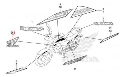 Calco Ala Honda Cb 125 Twister Dlx Original Honda Derecho Cs