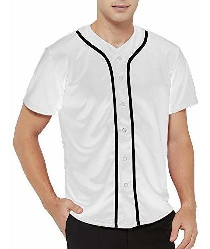 Imagen 1 de 6 de Toptie Hombres Baseball Jersey Button De La Línea De Abajo C