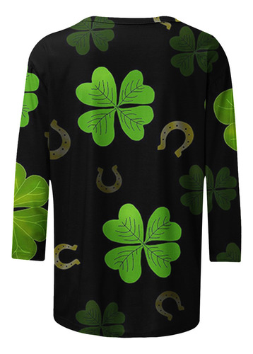 Camiseta Holgada Estampada Del Día De San Patricio For Muje