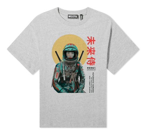 Japon Remera Moto Chica Con Frase Samurai