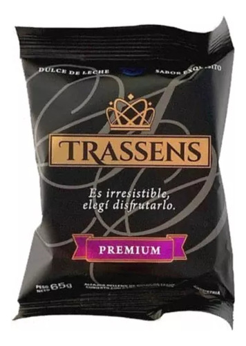 Alfajor Trassens Chocolate Negro Relleno Dulce De Leche 65g 