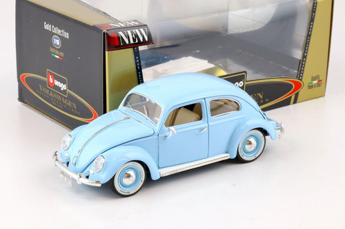 1955 Volkswagen Kafer Beetle Light Blue Escala 1/18 Burago