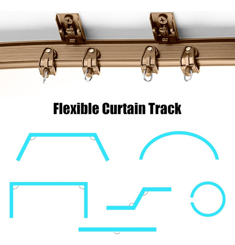 Riel De Cortina Flexible Curvo